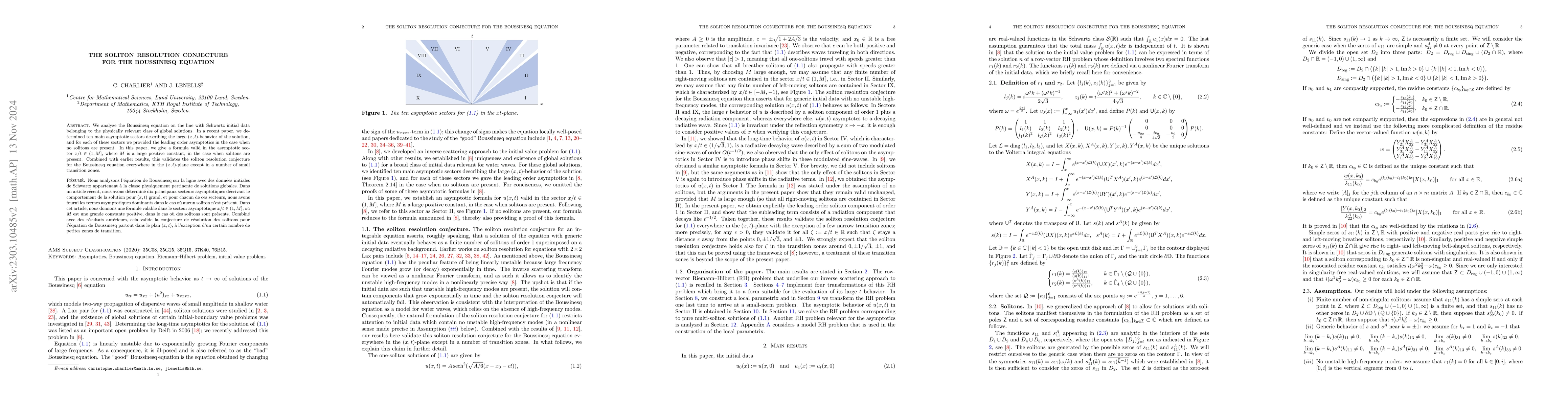 Thumbnail for The soliton resolution conjecture for the Boussinesq equation