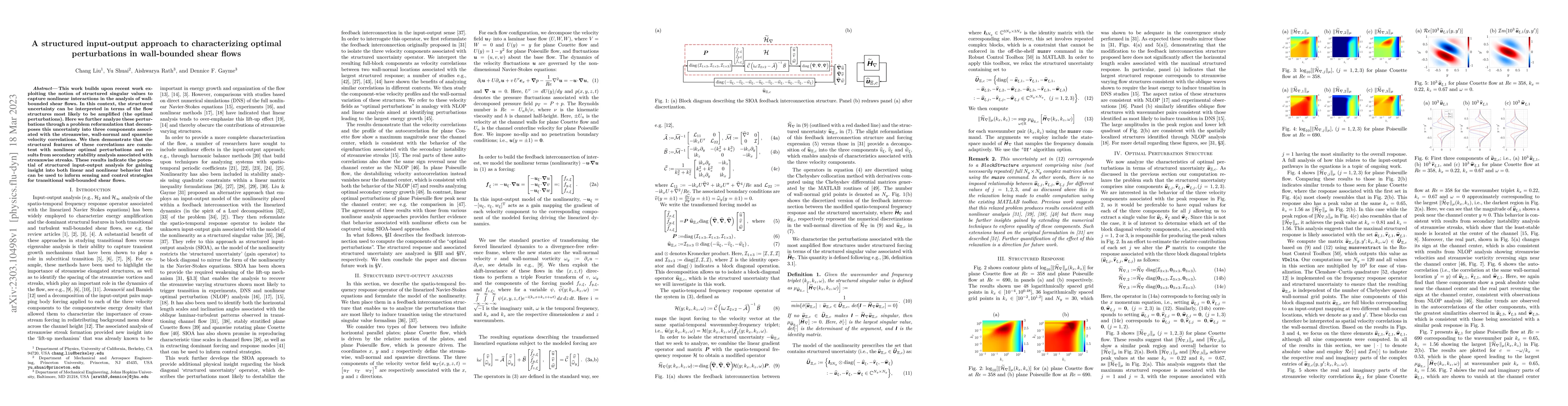 Thumbnail for A structured input-output approach to characterizing optimal
  perturbations in wall-bounded shear flows