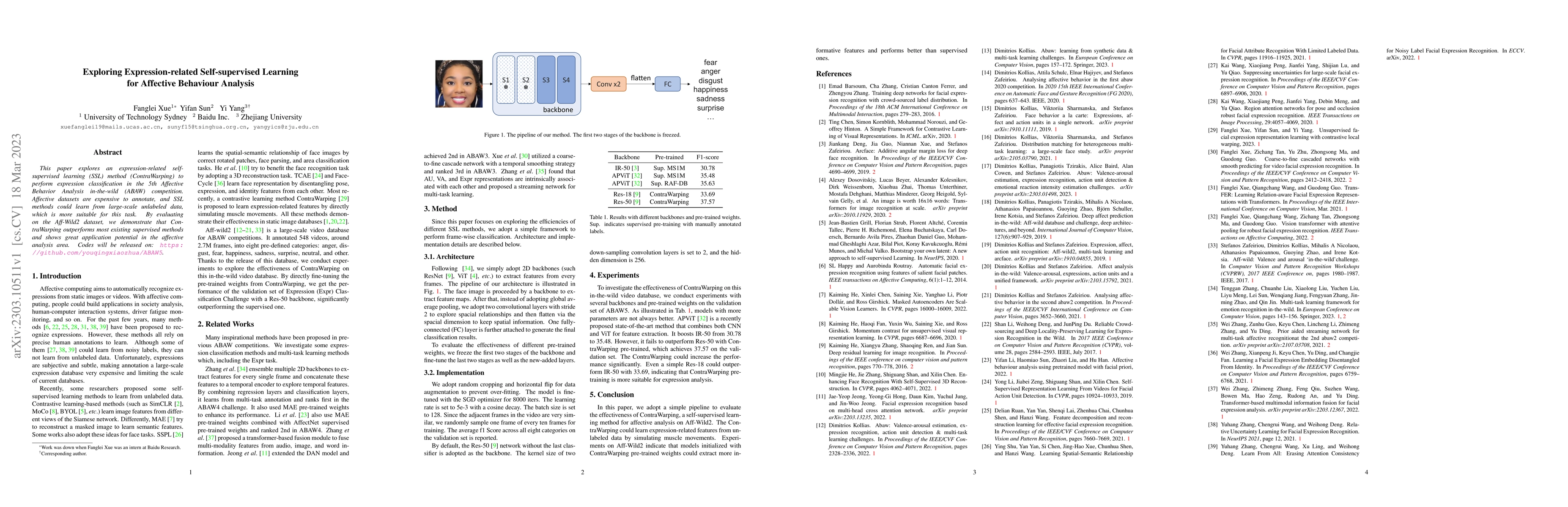 Thumbnail for Exploring Expression-related Self-supervised Learning for Affective
  Behaviour Analysis