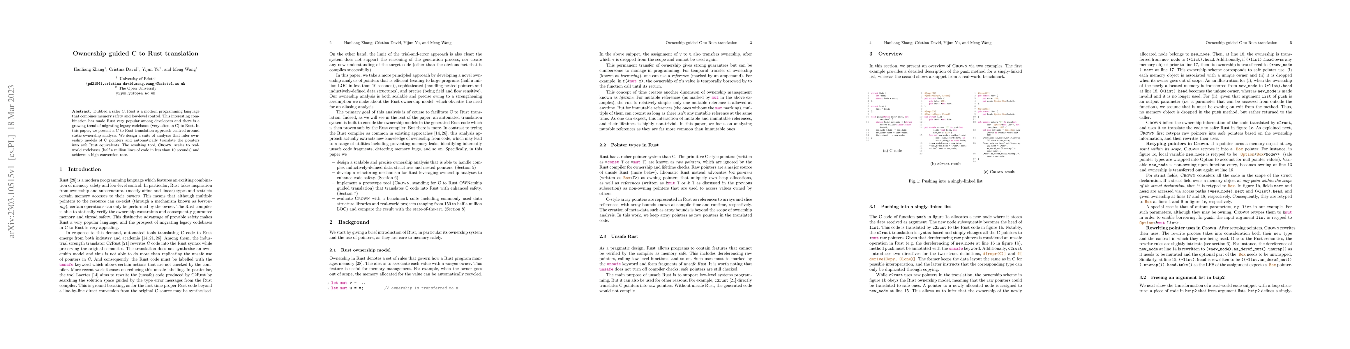 Thumbnail for Ownership guided C to Rust translation