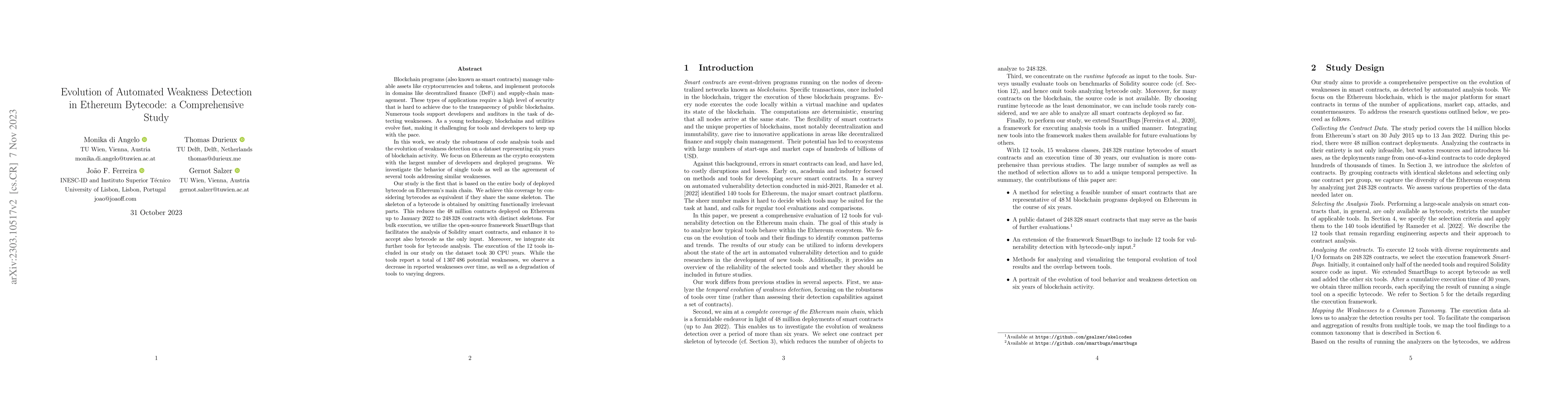 Thumbnail for Evolution of Automated Weakness Detection in Ethereum Bytecode: a
  Comprehensive Study