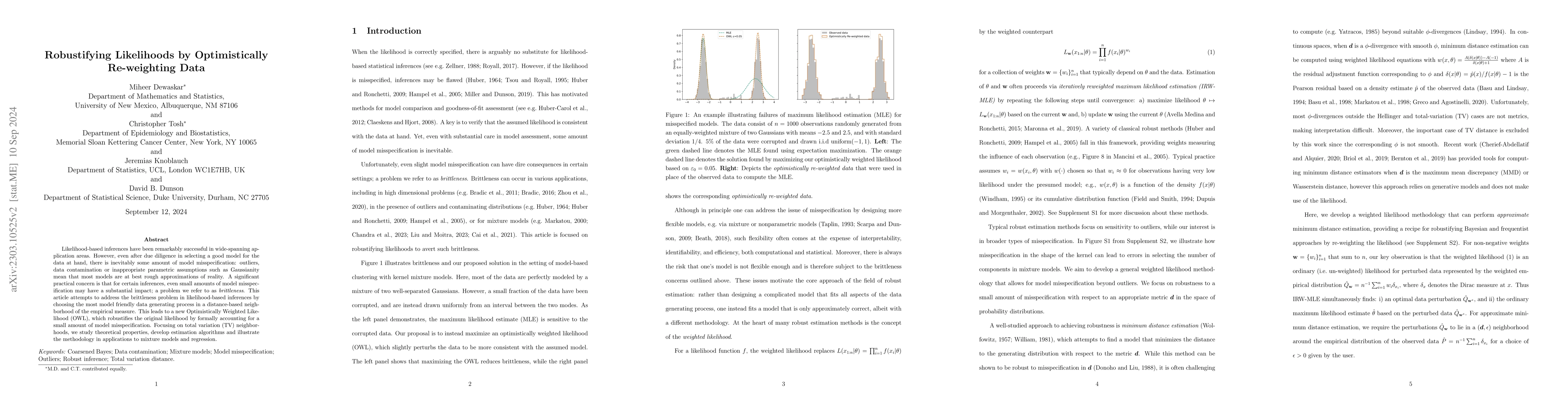 Thumbnail for Robustifying likelihoods by optimistically re-weighting data