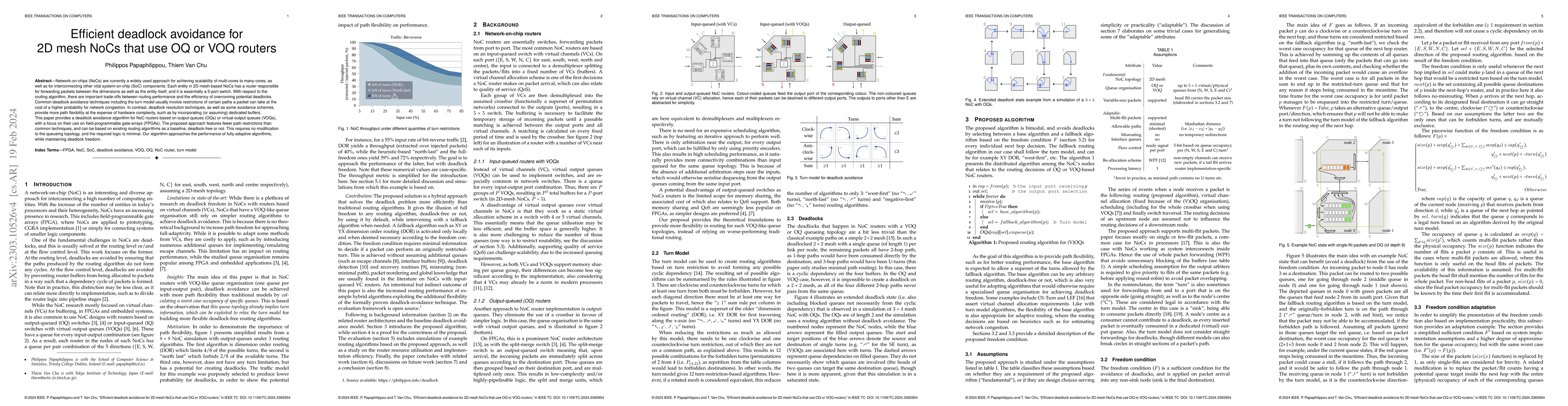 Thumbnail for Efficient deadlock avoidance for 2D mesh NoCs that use OQ or VOQ routers
