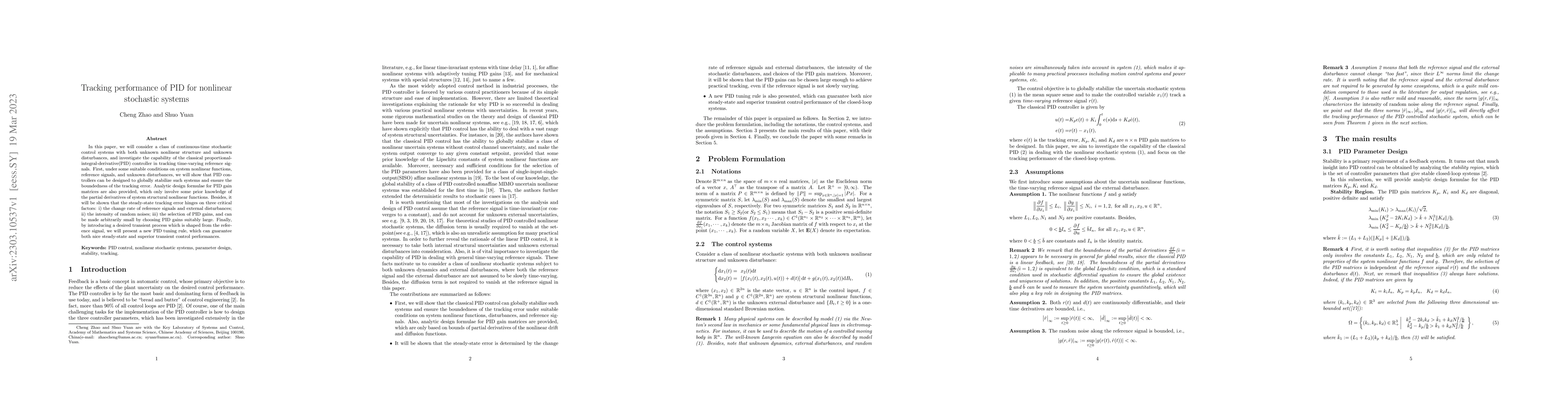 Thumbnail for Tracking performance of PID for nonlinear stochastic systems