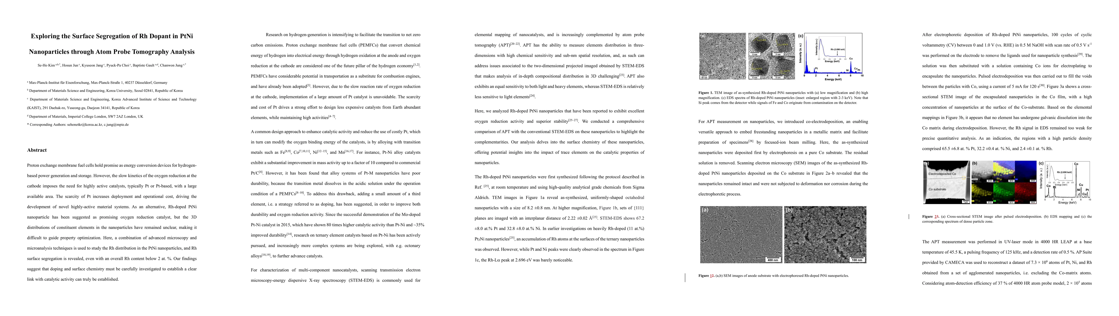 Thumbnail for Exploring the Surface Segregation of Rh Dopant in PtNi Nanoparticles
  through Atom Probe Tomography Analysis