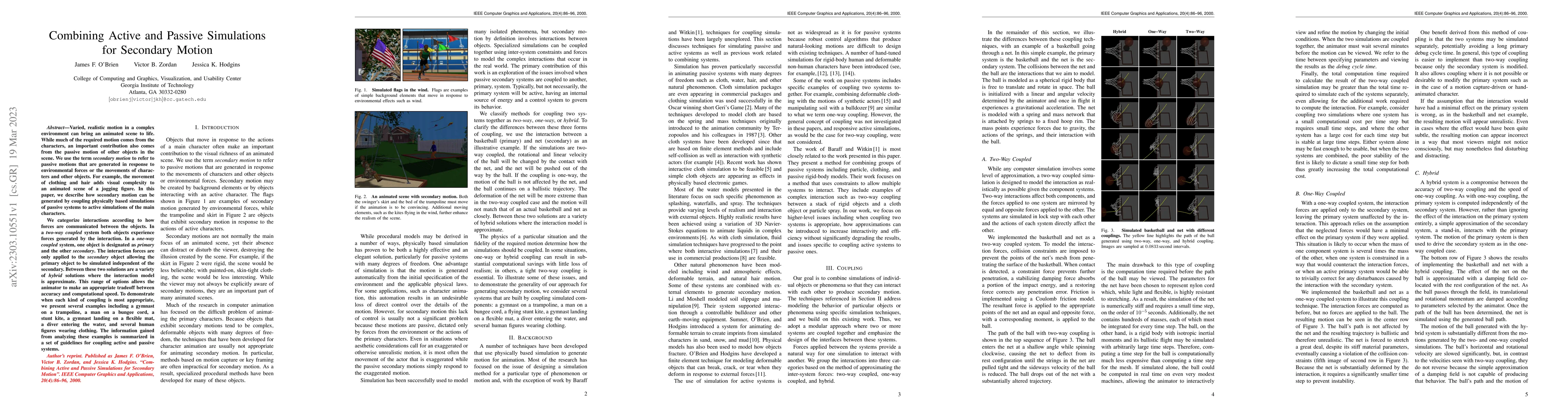 Thumbnail for Combining Active and Passive Simulations for Secondary Motion