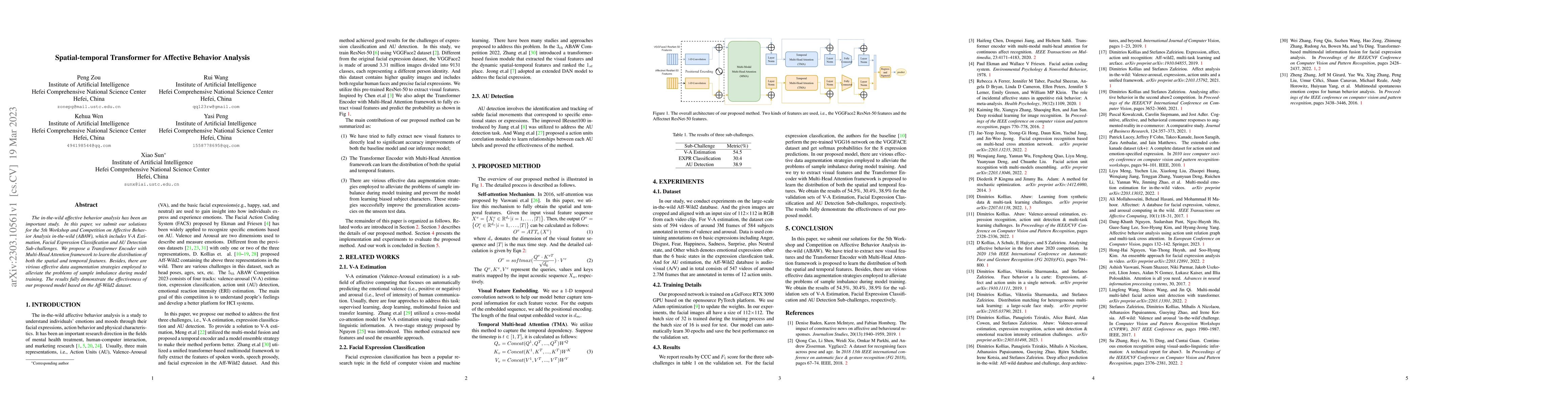Thumbnail for Spatial-temporal Transformer for Affective Behavior Analysis