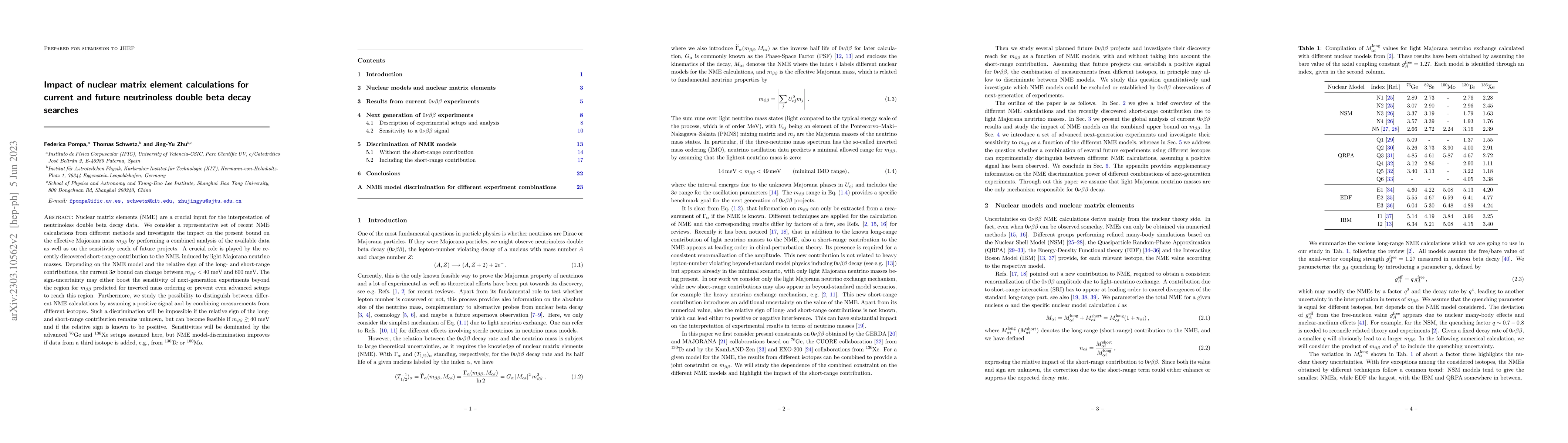 Thumbnail for Impact of nuclear matrix element calculations for current and future
  neutrinoless double beta decay searches
