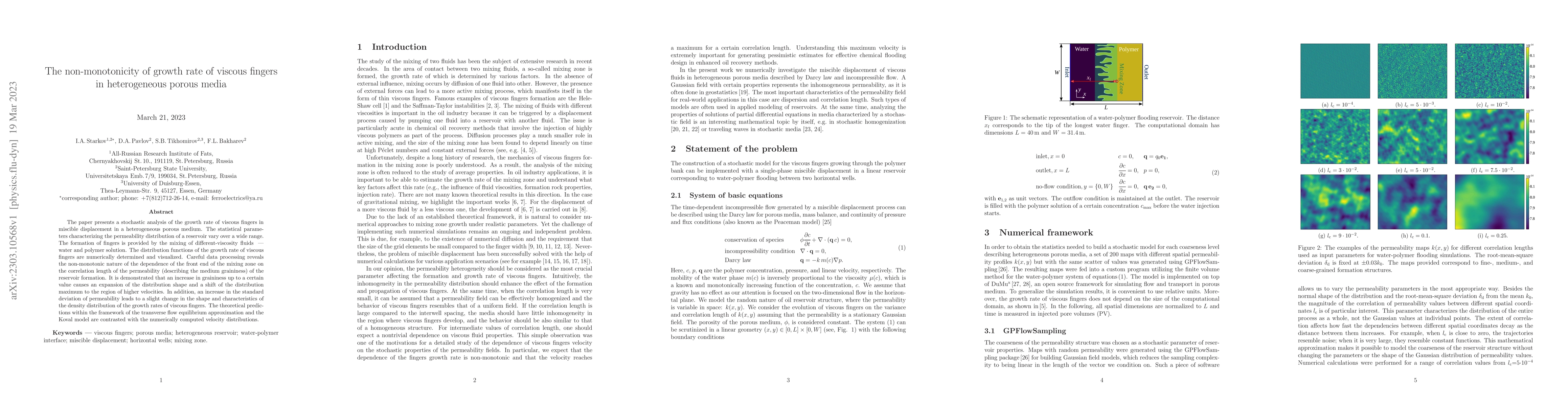 Thumbnail for The non-monotonicity of growth rate of viscous fingers in heterogeneous
  porous media