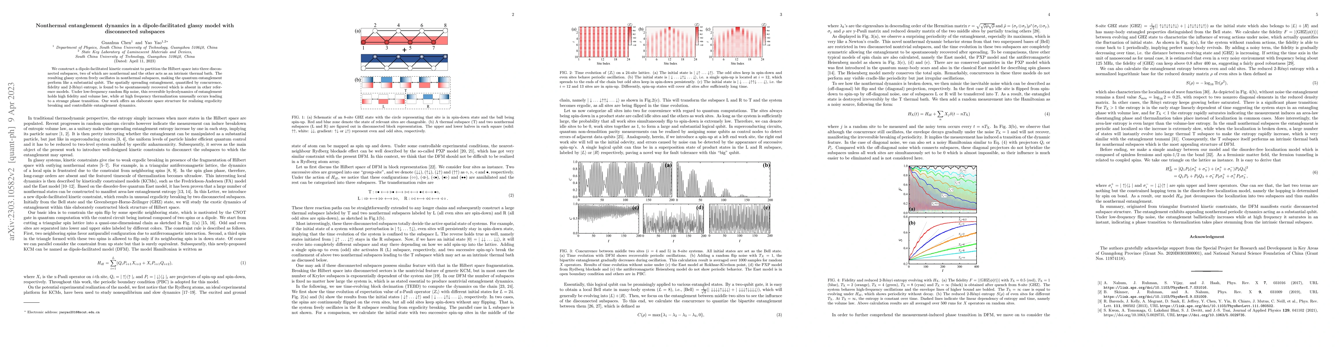 Thumbnail for Nonthermal entanglement dynamics in a dipole-facilitated glassy model
  with disconnected subspaces