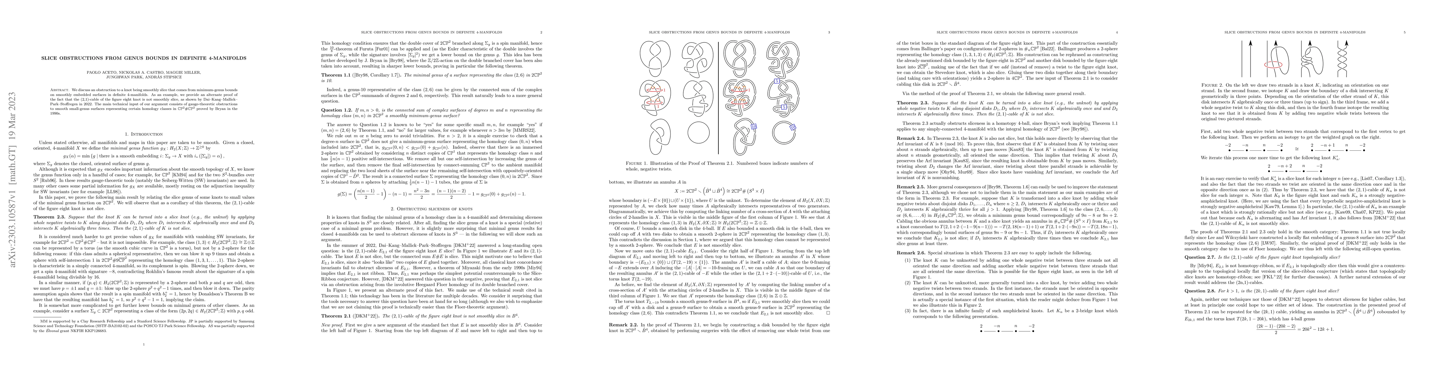 Thumbnail for Slice obstructions from genus bounds in definite 4-manifolds