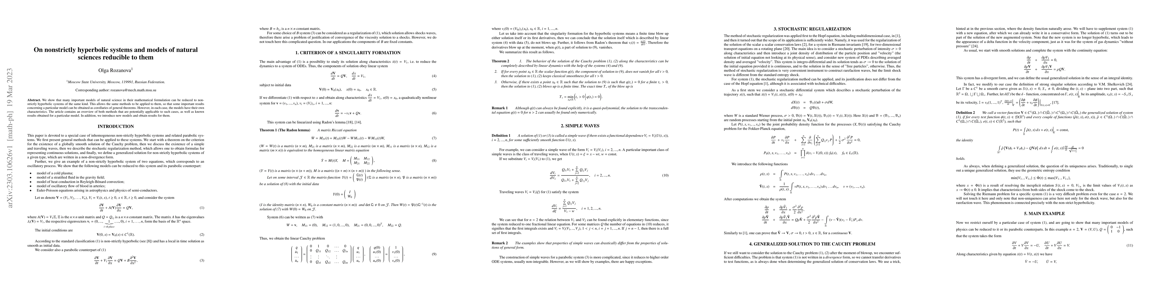 Thumbnail for On non-strictly hyperbolic systems and models of natural sciences
  reducible to them