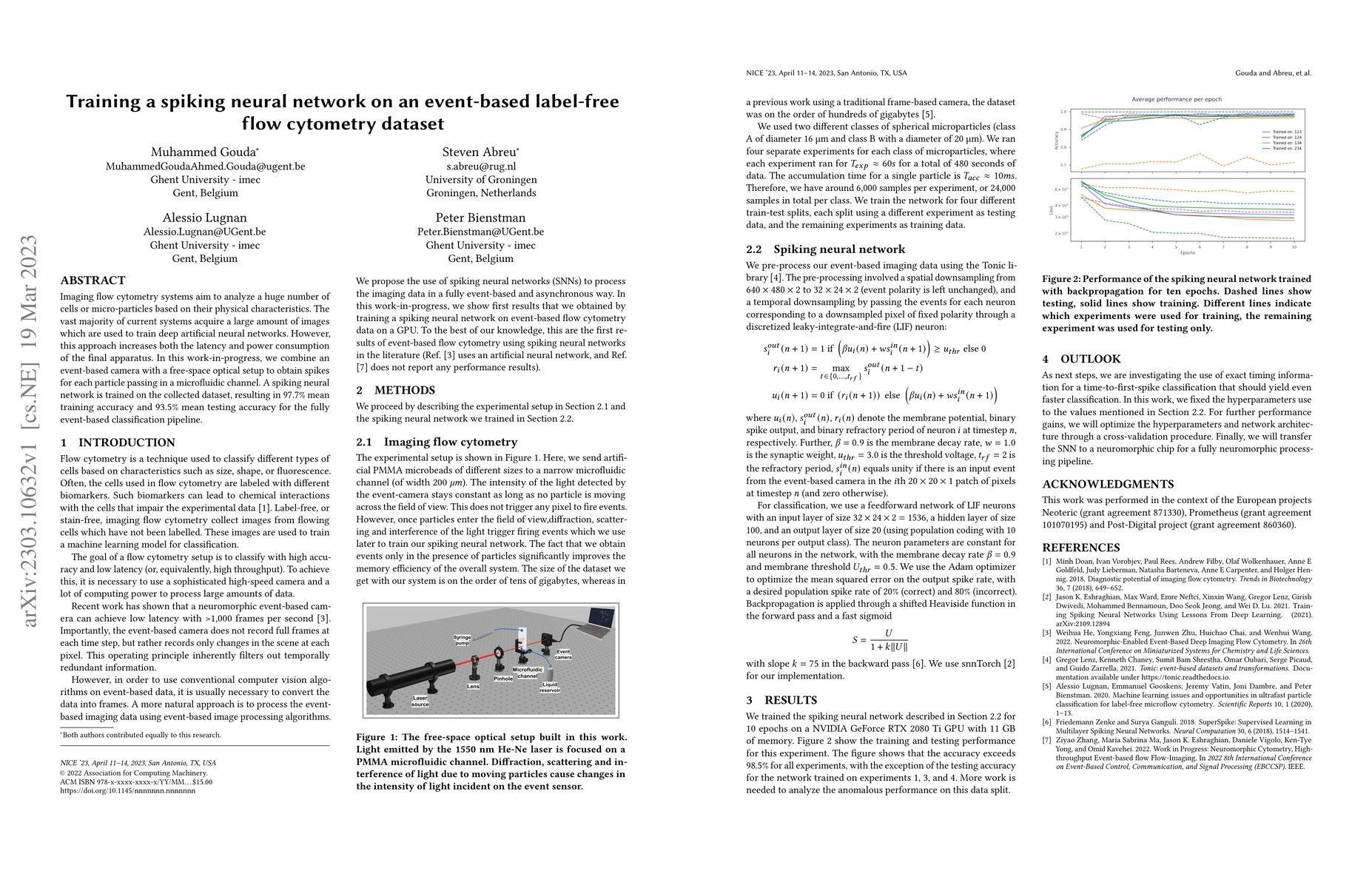 Thumbnail for Training a spiking neural network on an event-based label-free flow
  cytometry dataset