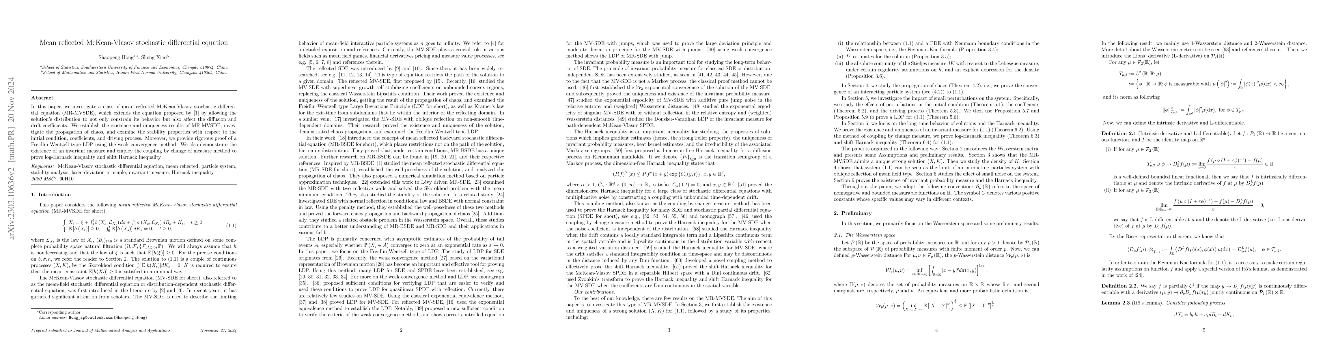 Thumbnail for Mean reflected Mckean-Vlasov stochastic differential equation