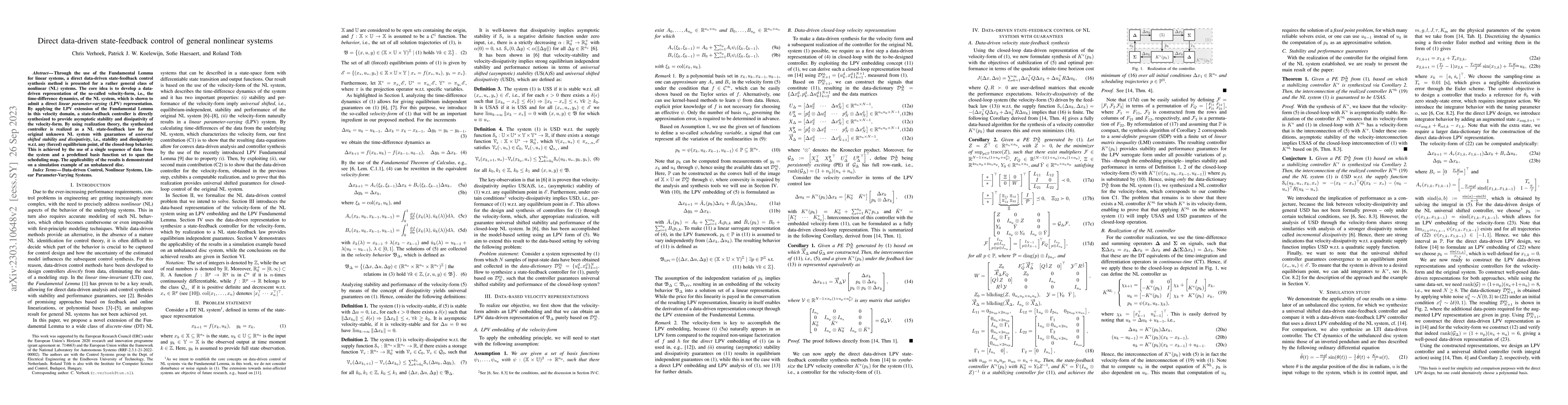 Thumbnail for Direct data-driven state-feedback control of general nonlinear systems