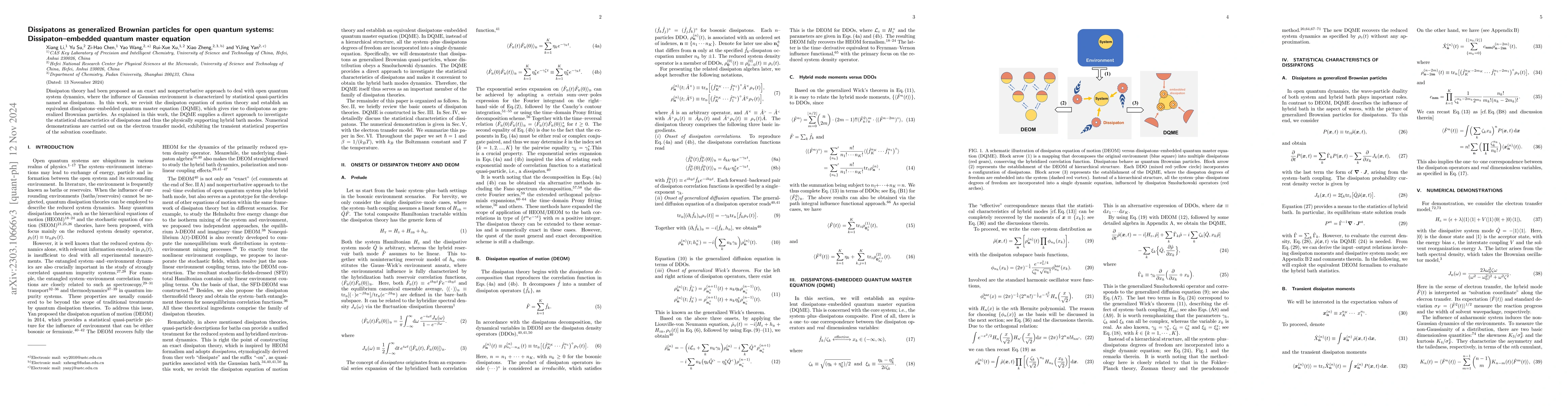 Thumbnail for Dissipatons as generalized Brownian particles for open quantum systems:
  Dissipaton-embedded quantum master equation