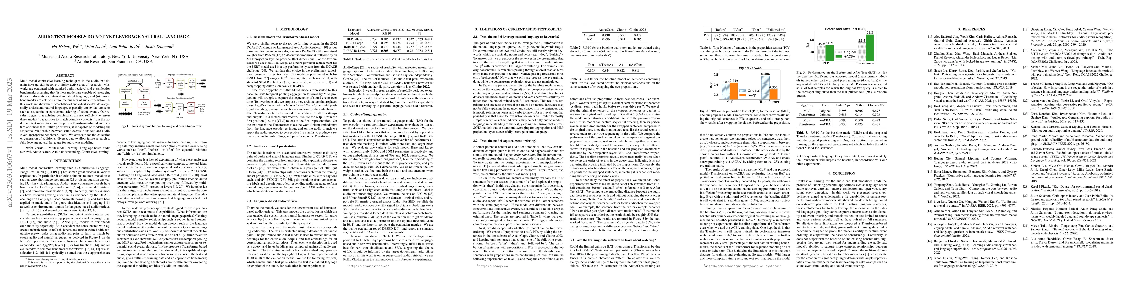 Thumbnail for Audio-Text Models Do Not Yet Leverage Natural Language