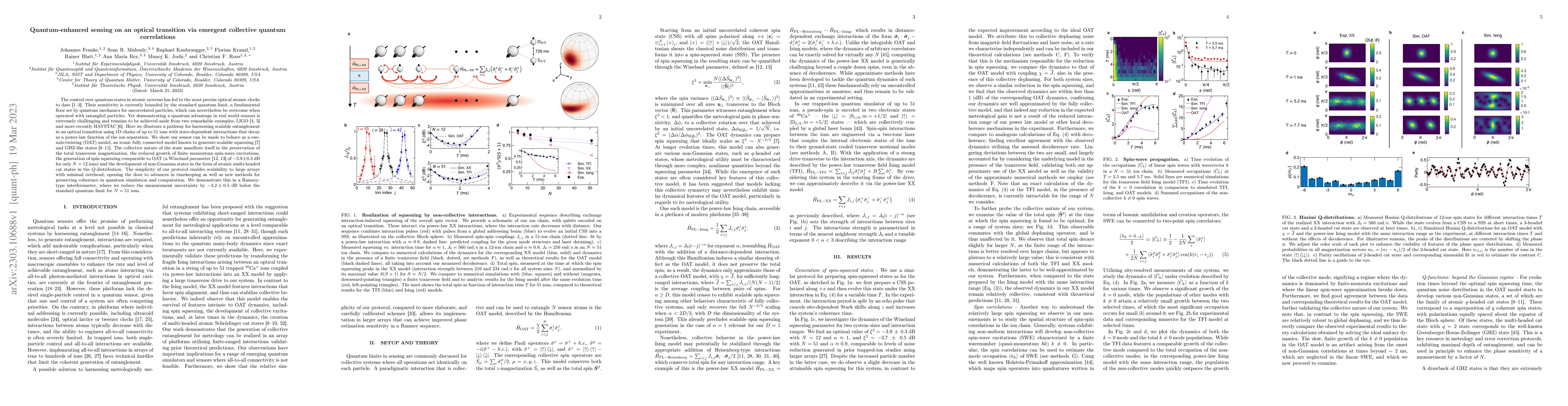 Thumbnail for Quantum-enhanced sensing on an optical transition via emergent
  collective quantum correlations