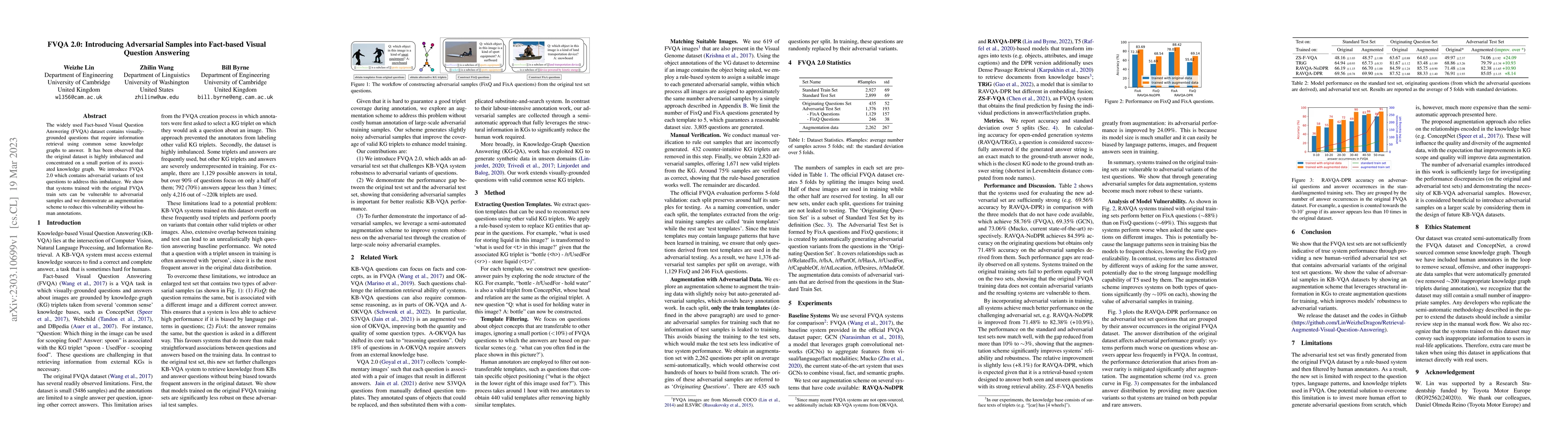 Thumbnail for FVQA 2.0: Introducing Adversarial Samples into Fact-based Visual
  Question Answering