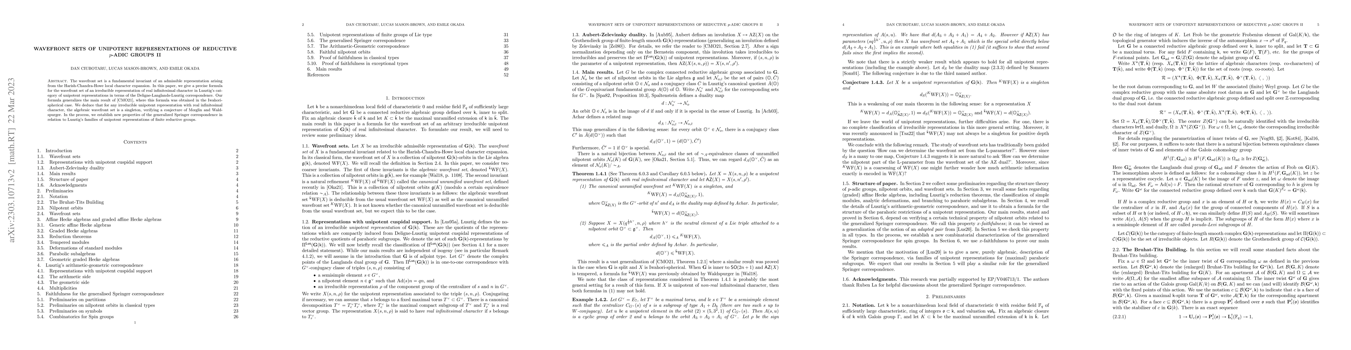 Thumbnail for Wavefront Sets of Unipotent Representations of Reductive $p$-adic Groups
  II