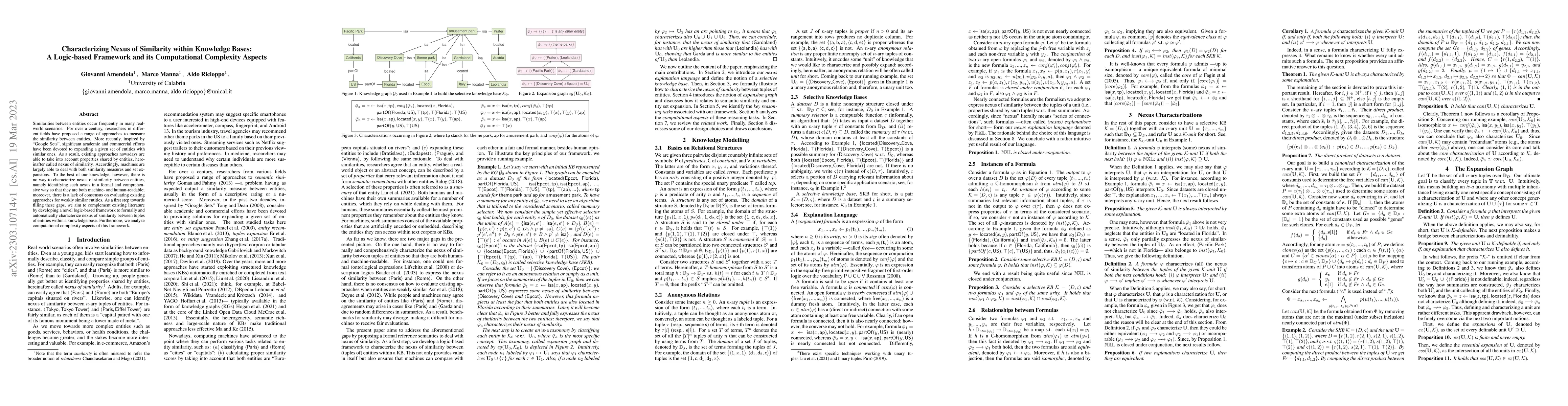 Thumbnail for Characterizing Nexus of Similarity within Knowledge Bases: A Logic-based
  Framework and its Computational Complexity Aspects