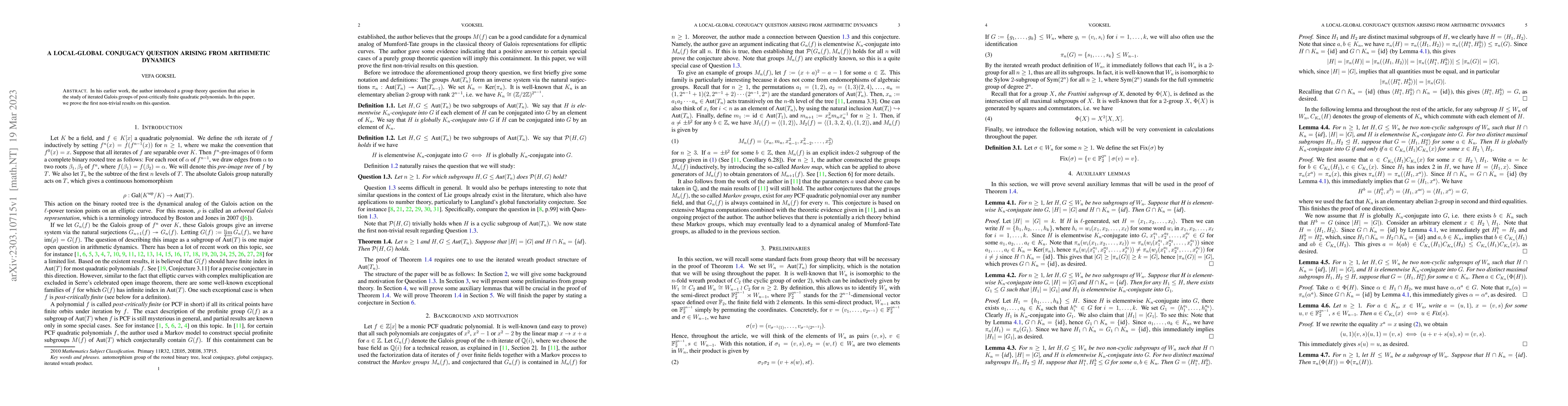 Thumbnail for A local-global conjugacy question arising from arithmetic dynamics