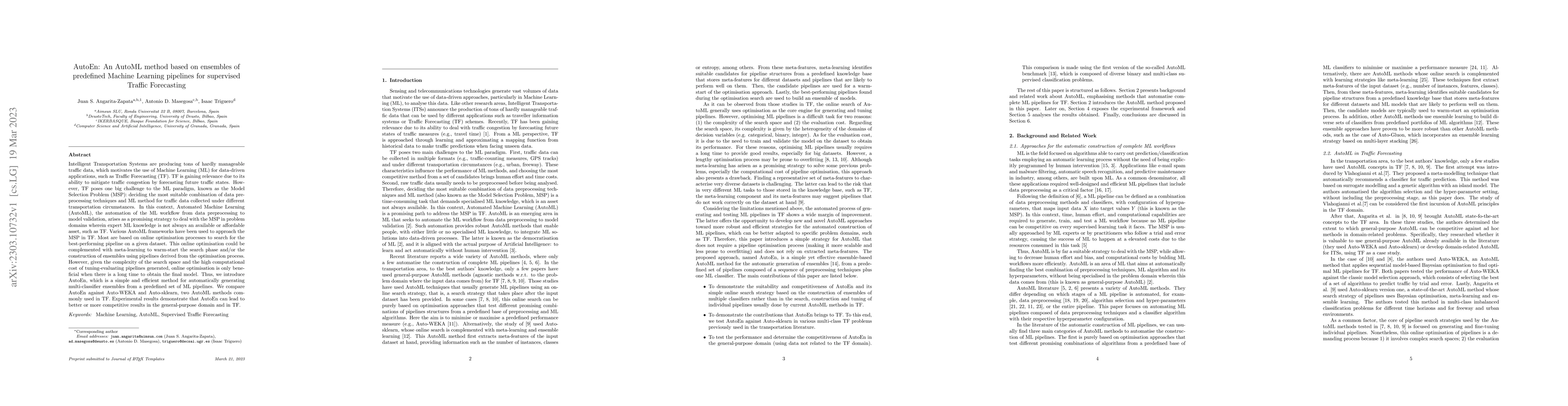 Thumbnail for AutoEn: An AutoML method based on ensembles of predefined Machine
  Learning pipelines for supervised Traffic Forecasting