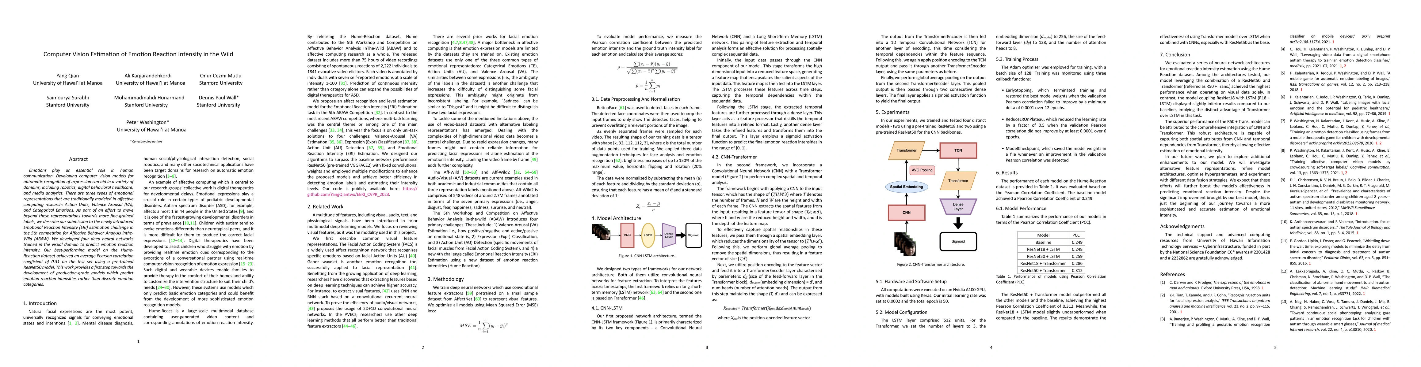 Thumbnail for Computer Vision Estimation of Emotion Reaction Intensity in the Wild