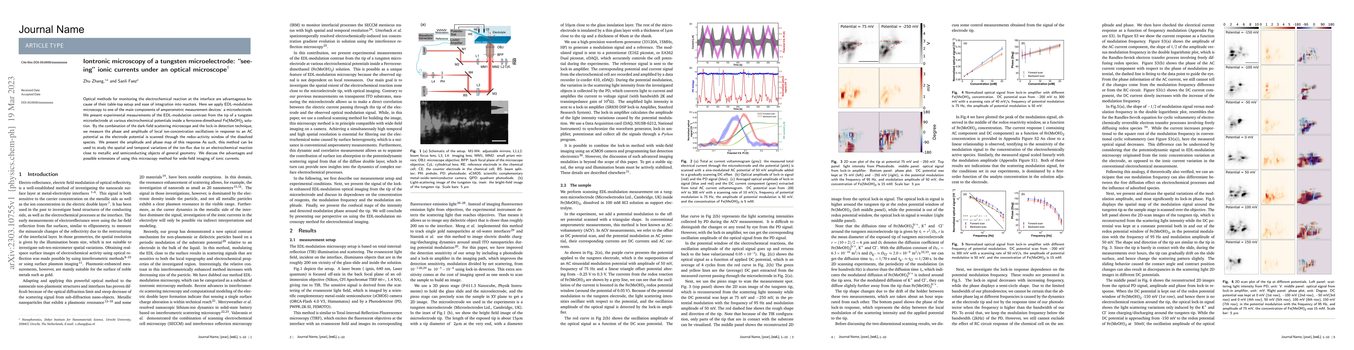 Thumbnail for Iontronic microscopy of a tungsten microelectrode: "seeing" ionic
  currents under an optical microscope