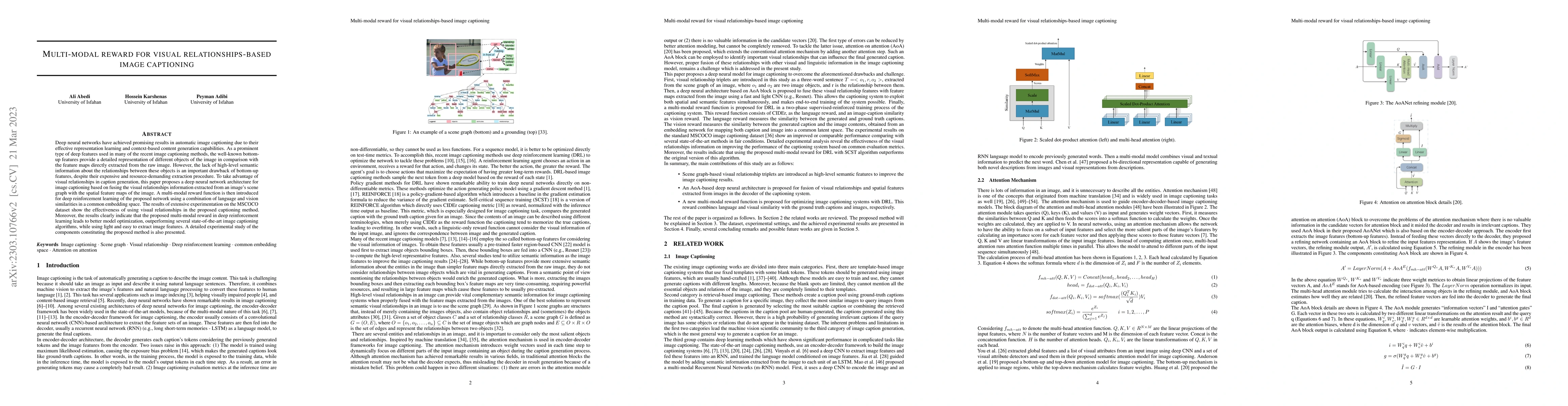 Thumbnail for Multi-modal reward for visual relationships-based image captioning