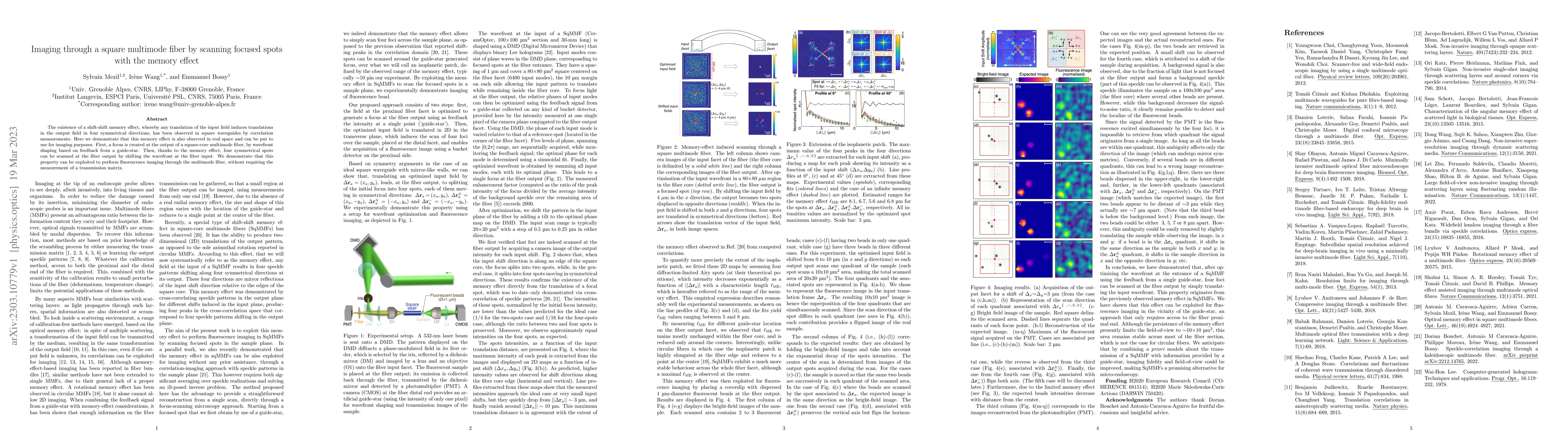 Thumbnail for Imaging through a square multimode fiber by scanning focused spots with
  the memory effect