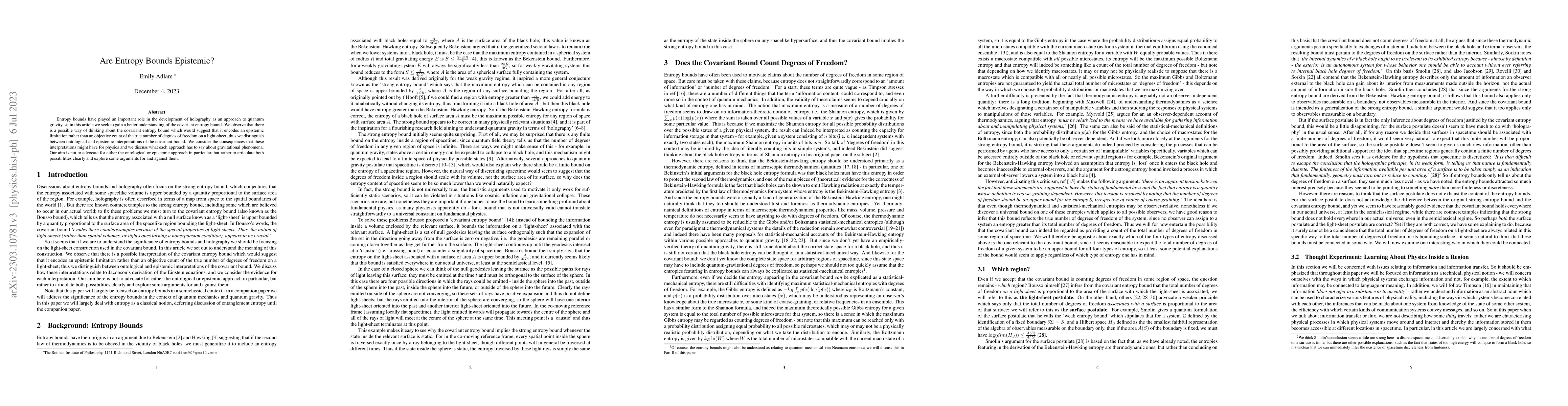 Thumbnail for Are Entropy Bounds Epistemic?