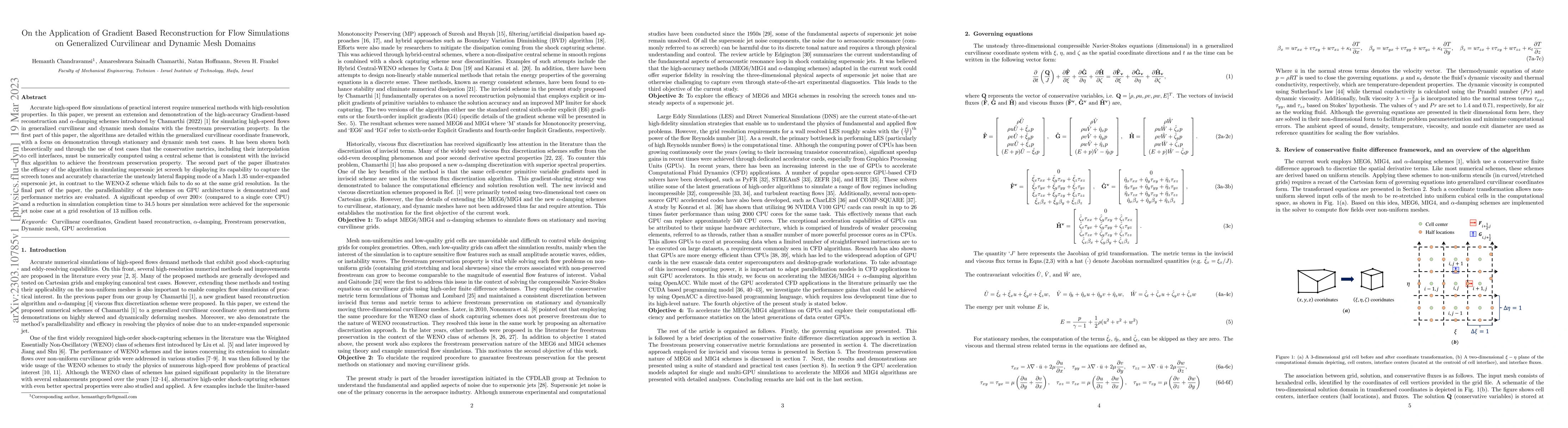 Thumbnail for On the Application of Gradient Based Reconstruction for Flow Simulations
  on Generalized Curvilinear and Dynamic Mesh Domains