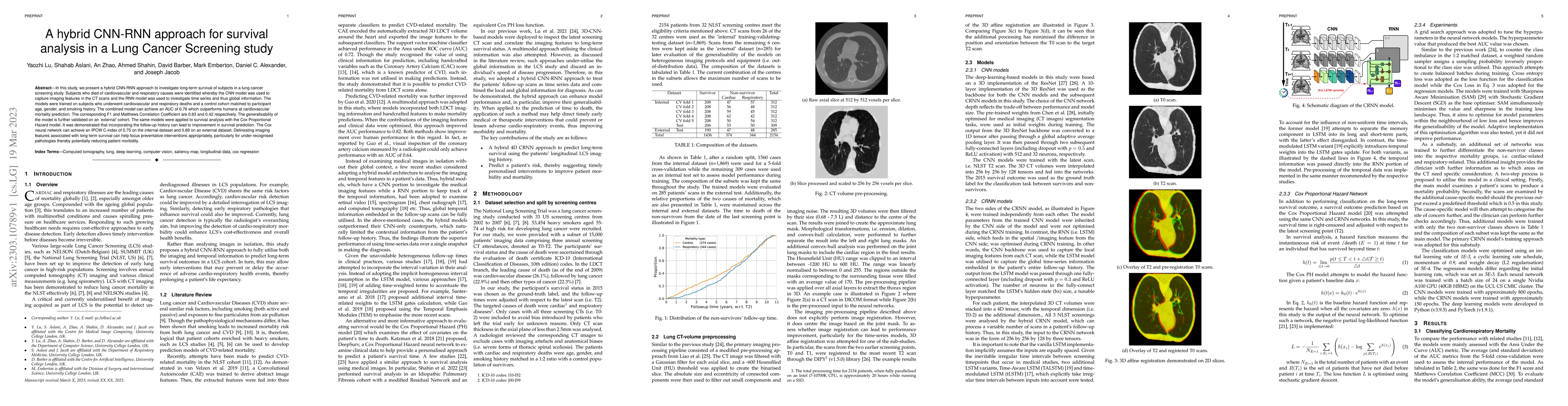 Thumbnail for A hybrid CNN-RNN approach for survival analysis in a Lung Cancer
  Screening study
