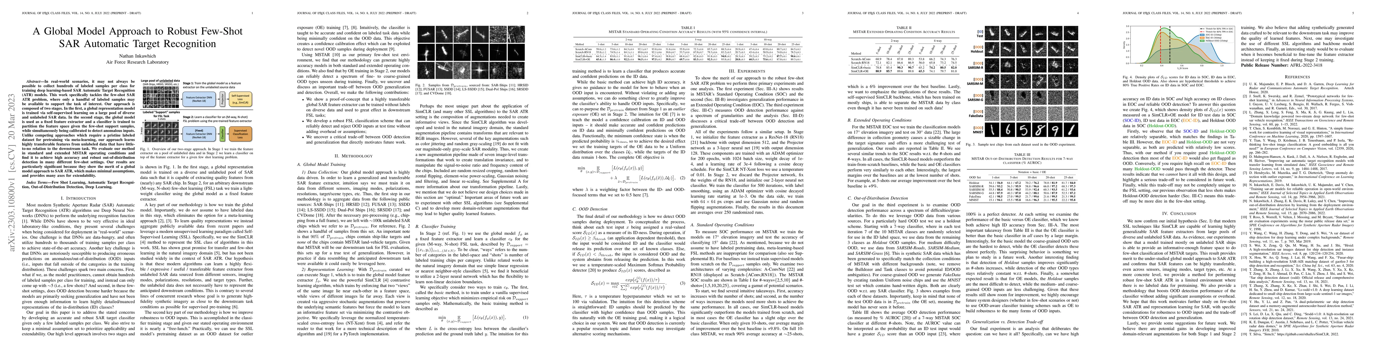 Thumbnail for A Global Model Approach to Robust Few-Shot SAR Automatic Target
  Recognition