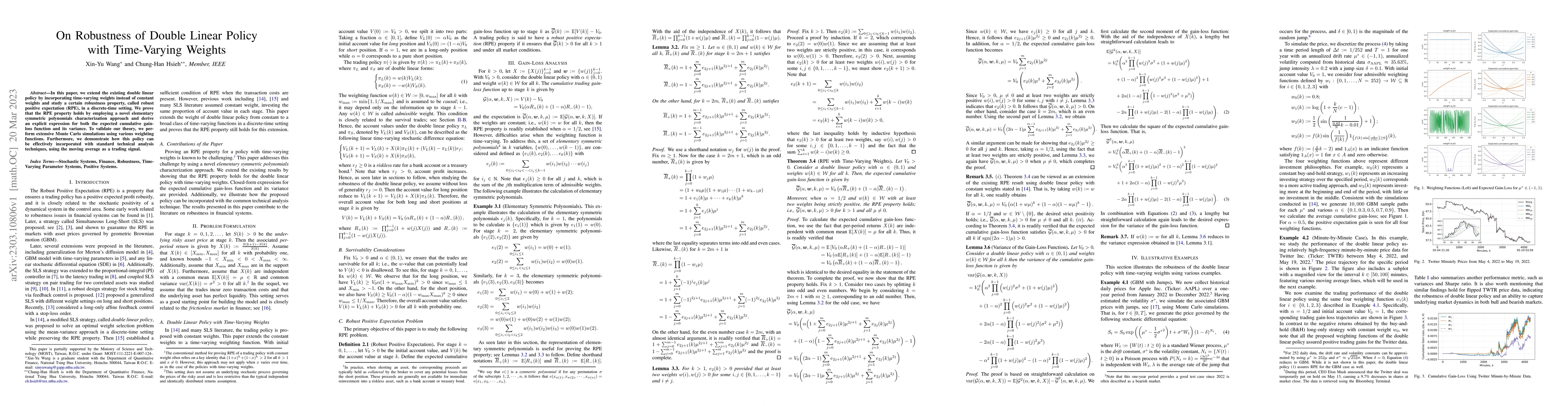 Thumbnail for On Robustness of Double Linear Policy with Time-Varying Weights