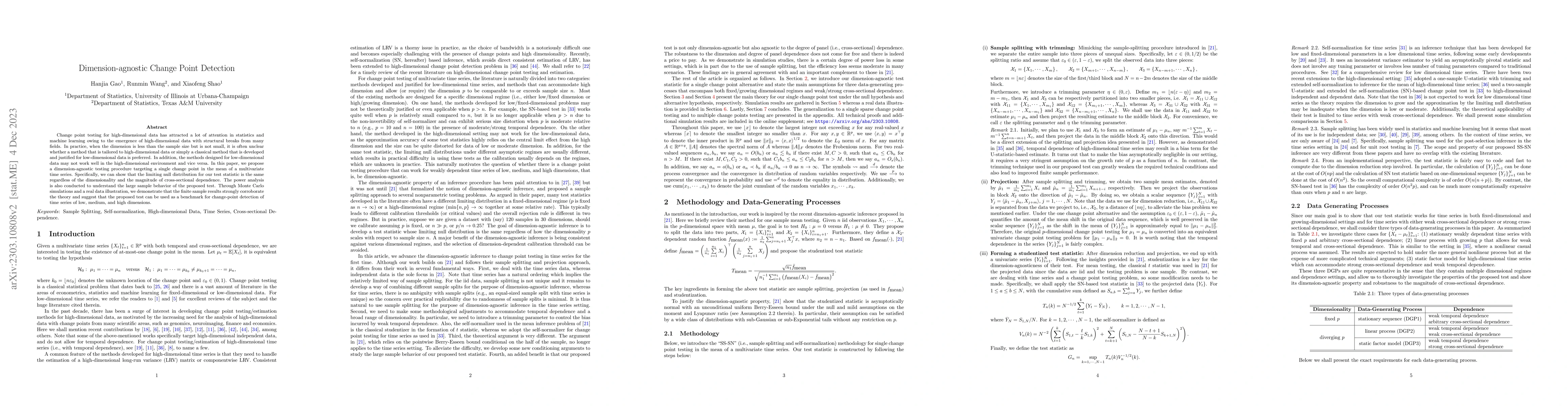 Thumbnail for Dimension-agnostic Change Point Detection