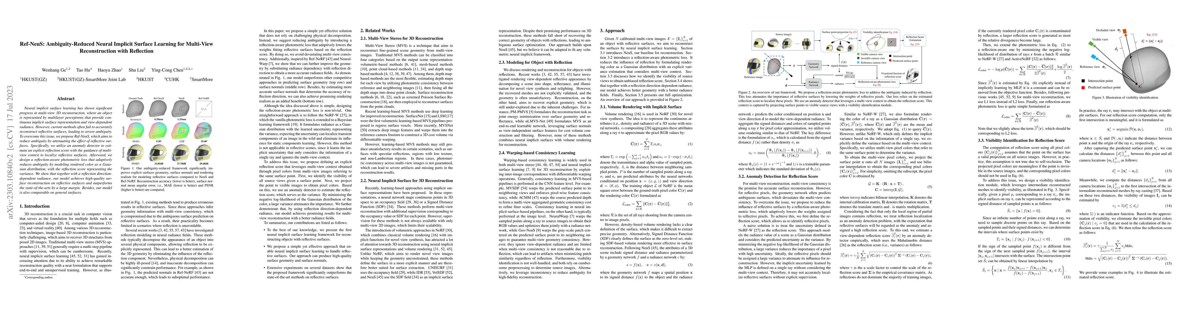 Thumbnail for Ref-NeuS: Ambiguity-Reduced Neural Implicit Surface Learning for
  Multi-View Reconstruction with Reflection
