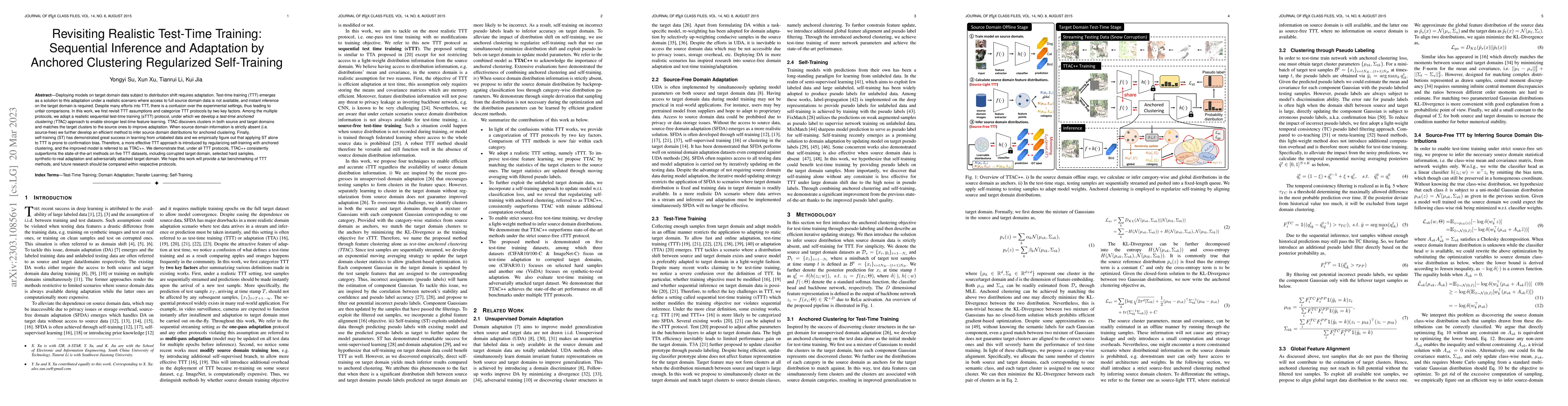 Thumbnail for Revisiting Realistic Test-Time Training: Sequential Inference and
  Adaptation by Anchored Clustering Regularized Self-Training
