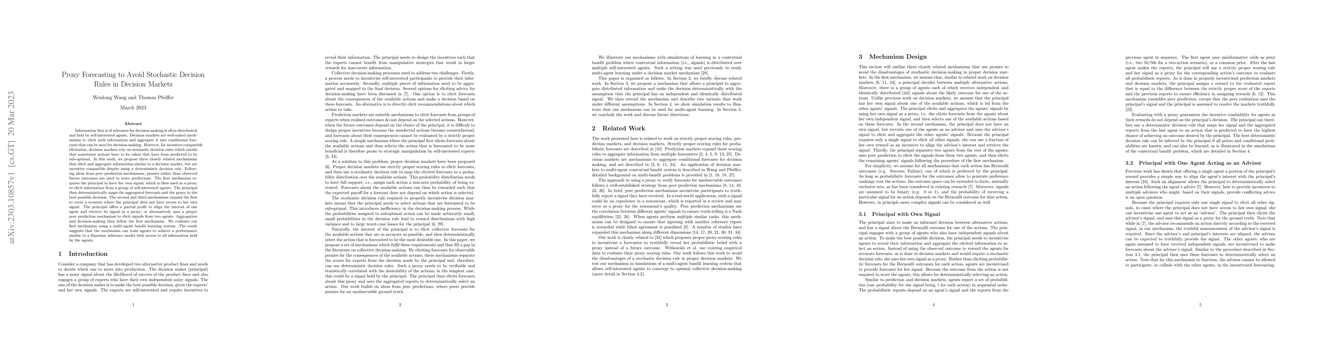 Thumbnail for Proxy Forecasting to Avoid Stochastic Decision Rules in Decision Markets