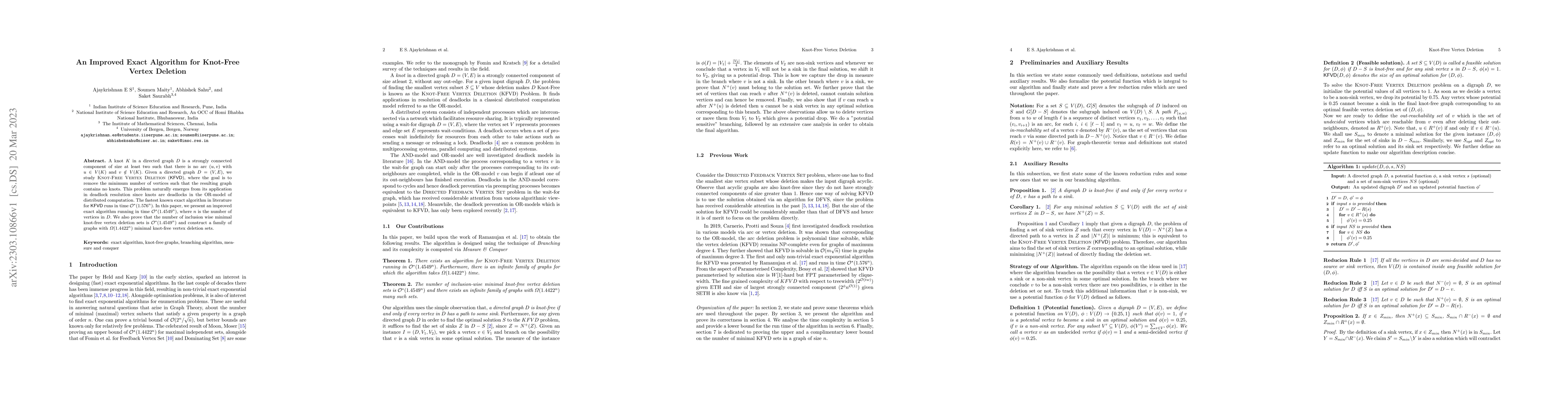 Thumbnail for An Improved Exact Algorithm for Knot-Free Vertex Deletion