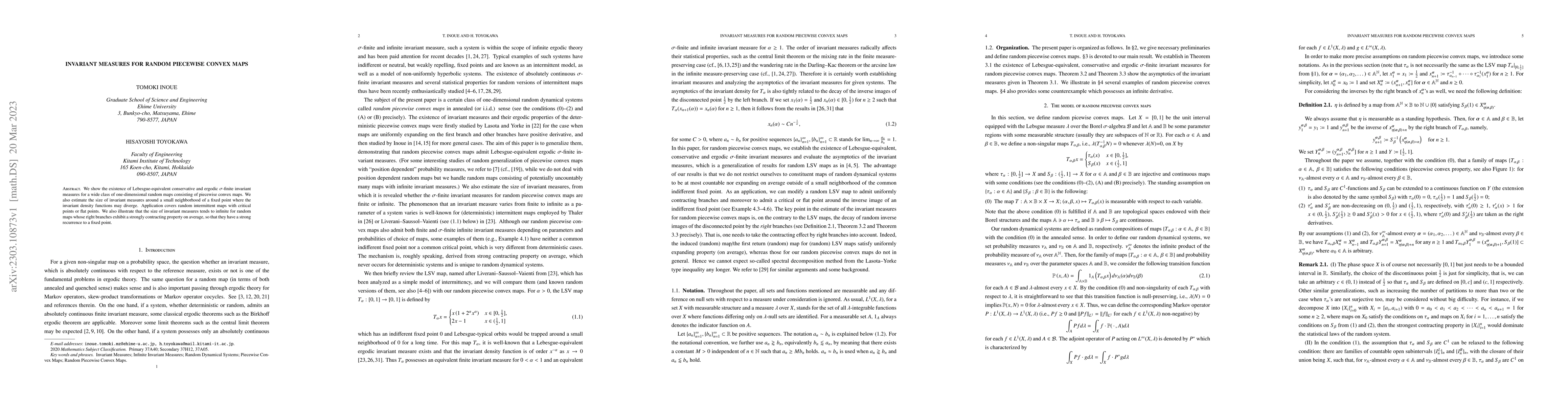 Thumbnail for Invariant measures for random piecewise convex maps