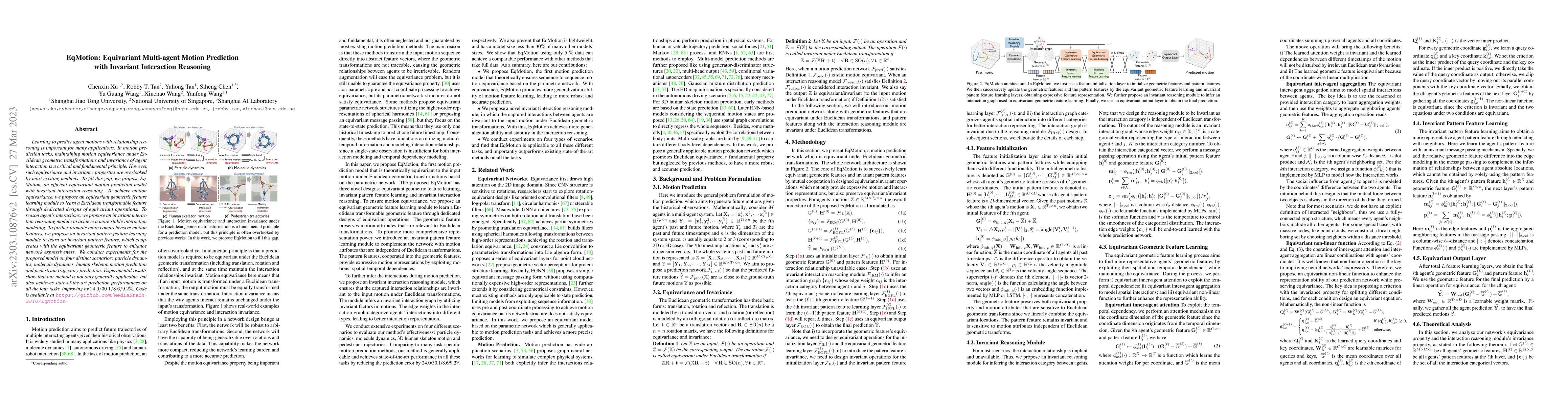 Thumbnail for EqMotion: Equivariant Multi-agent Motion Prediction with Invariant
  Interaction Reasoning