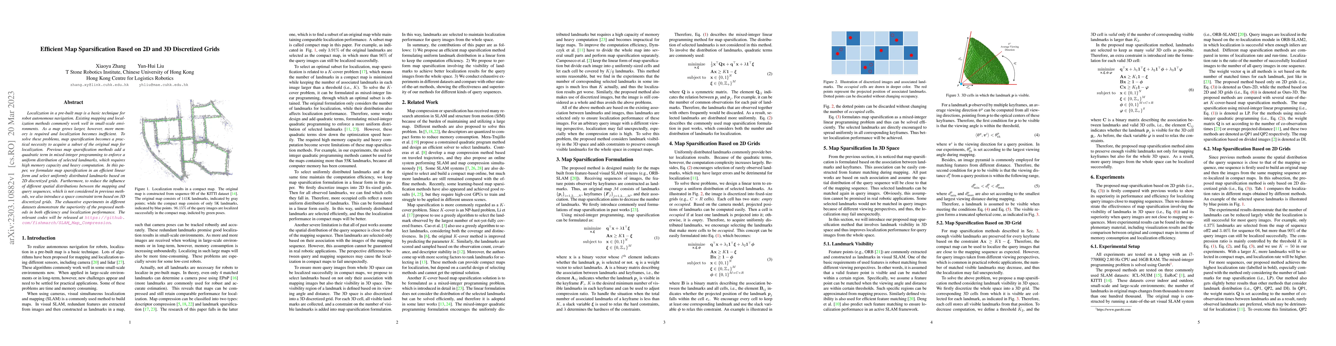 Thumbnail for Efficient Map Sparsification Based on 2D and 3D Discretized Grids