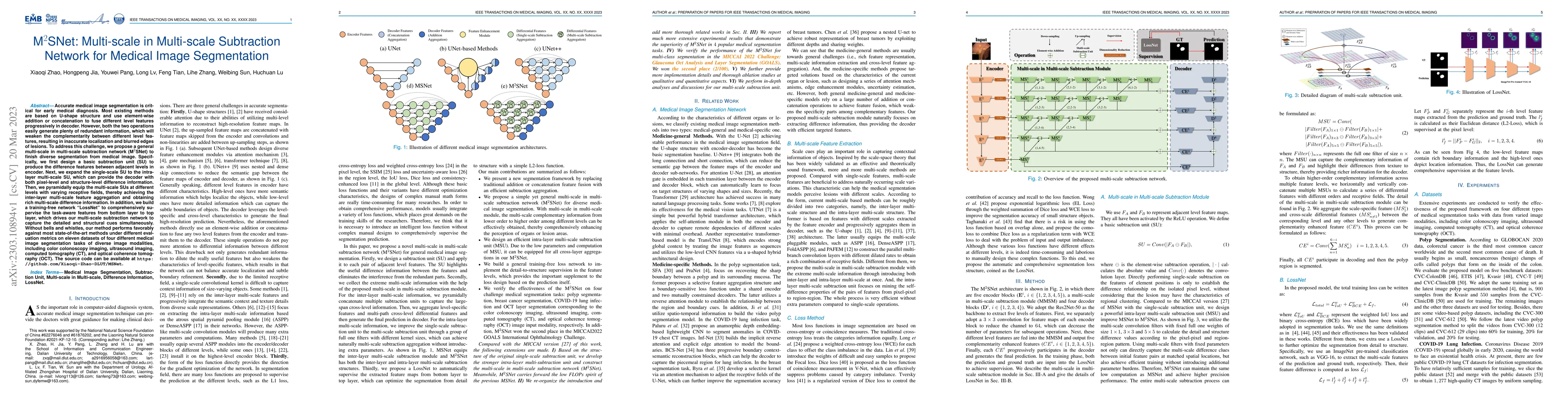 Thumbnail for M$^{2}$SNet: Multi-scale in Multi-scale Subtraction Network for Medical
  Image Segmentation