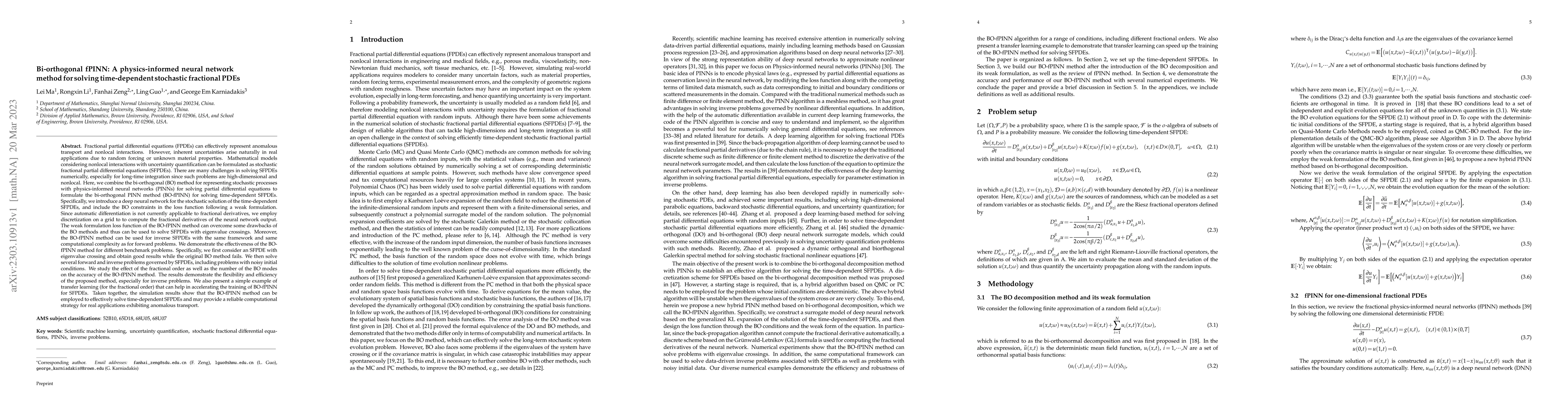 Thumbnail for Bi-orthogonal fPINN: A physics-informed neural network method for
  solving time-dependent stochastic fractional PDEs