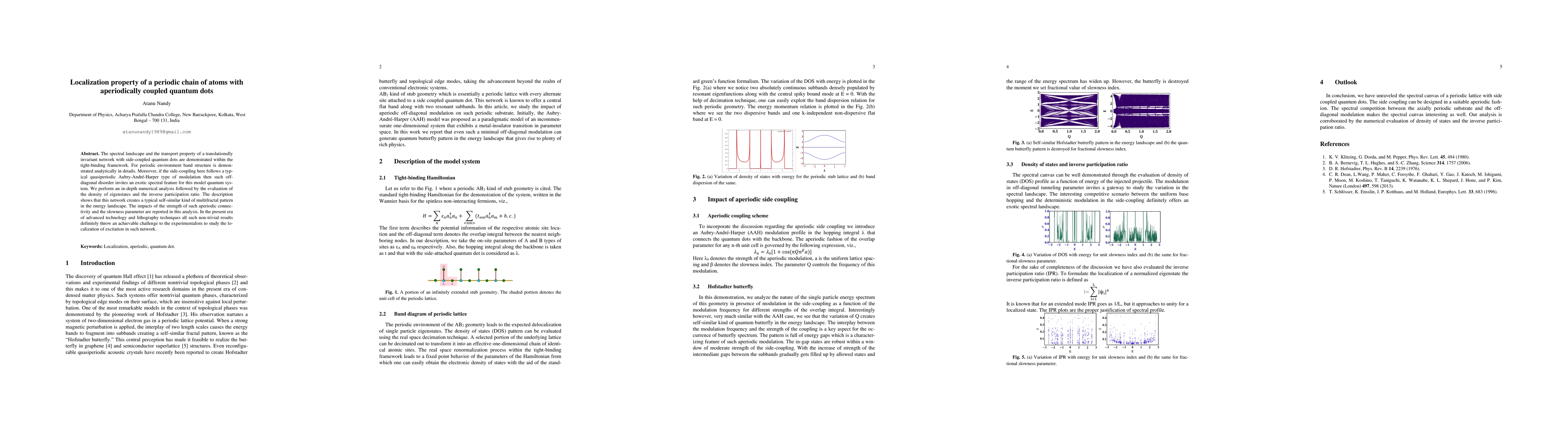 Thumbnail for Localization property of a periodic chain of atoms with aperiodically
  coupled quantum dots
