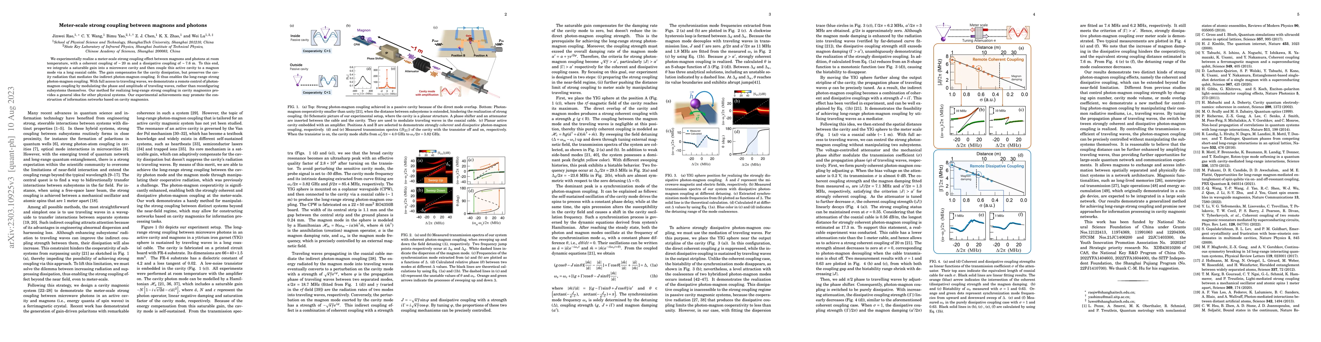Thumbnail for Meter-scale strong coupling between magnons and photons