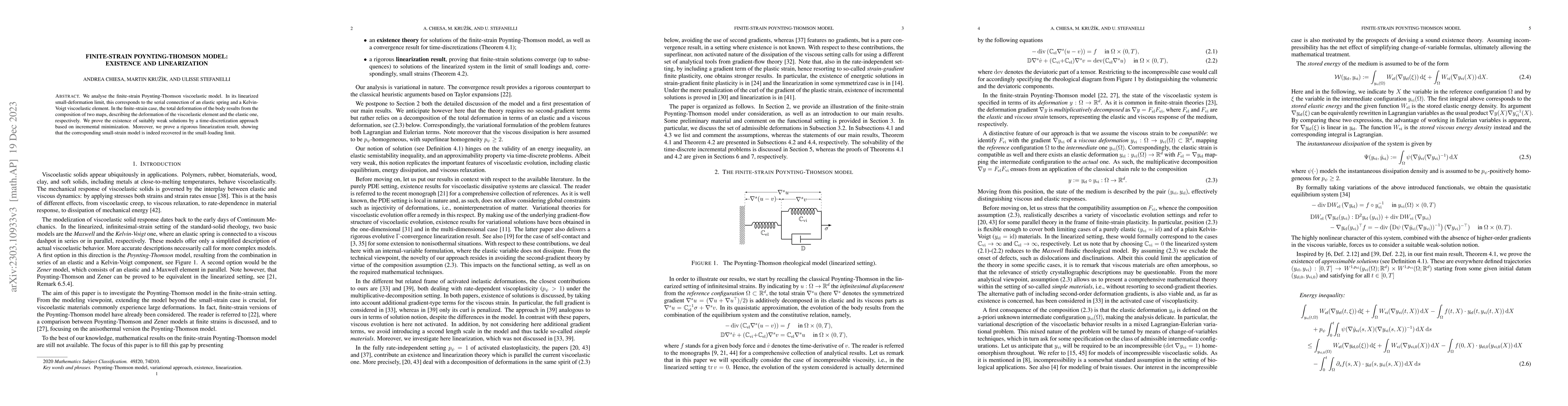 Thumbnail for Finite-strain Poynting-Thomson model: existence and linearization
