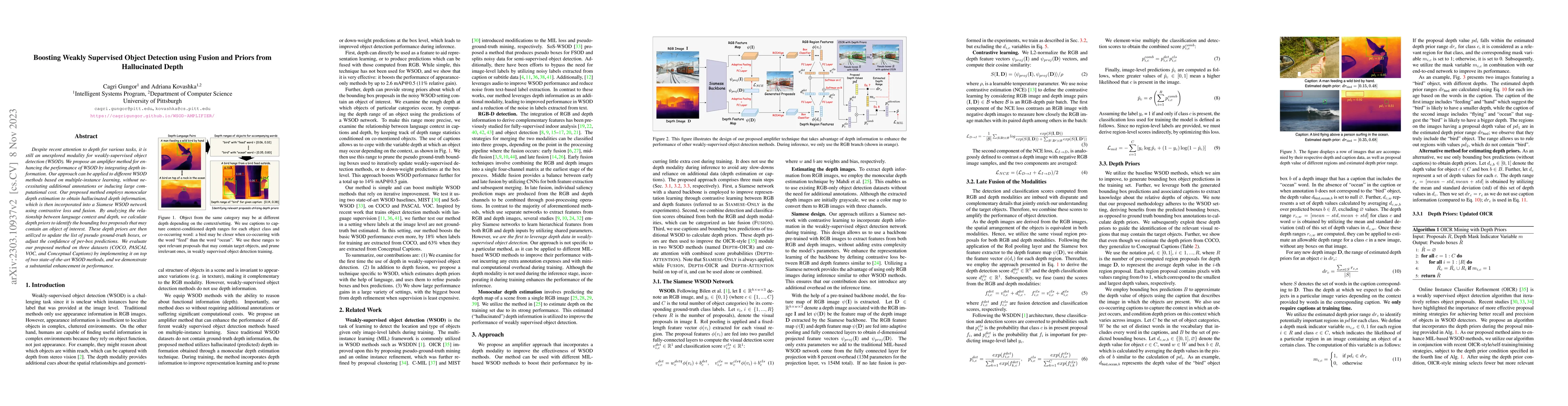 Thumbnail for Boosting Weakly Supervised Object Detection using Fusion and Priors from
  Hallucinated Depth